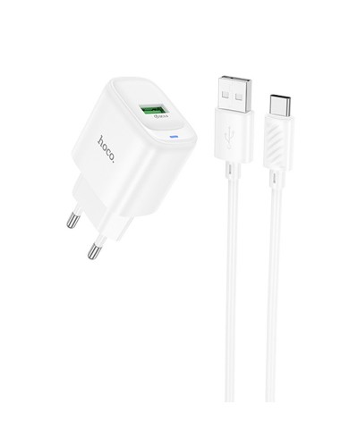Купити МЗП Hoco C140A Smart QC3.0 18W (1USB-A) + кабель USB to Type-C