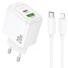 МЗП Hoco CS54A Surplus PD20W+QC3.0 (1USB-A/1C) + кабель Type-C to Lightning