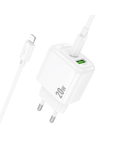 Купити МЗП Hoco CS54A Surplus PD20W+QC3.0 (1USB-A/1C) + кабель Type-C to Lightning