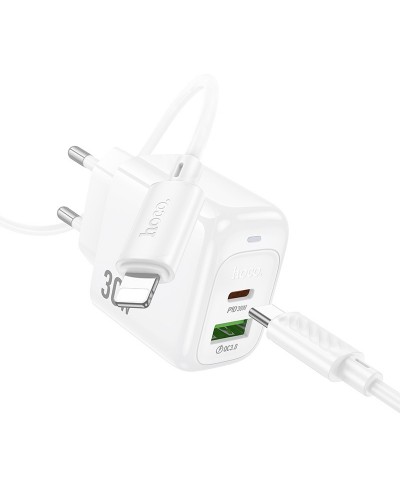 Купити МЗП Hoco CS55A Surplus PD30W+QC3.0 (1USB-A/1C) + кабель Type-C to Lightning