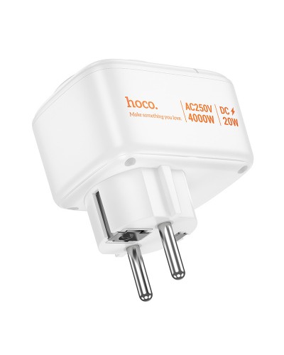 Купити МЗП Hoco AC26 Changer Outlet Extender 20W (2USB-A/1C/1Socket)
