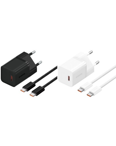 Купити МЗП Baseus GaN5 Fast Charger (mini) 30W (1USB-C) + кабель Type-C to Type-C (P10110902)
