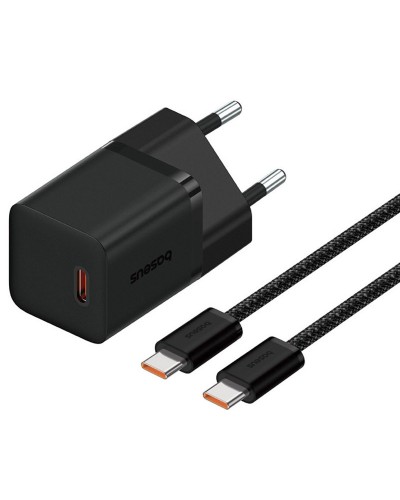 Купити МЗП Baseus GaN5 Fast Charger (mini) 30W (1USB-C) + кабель Type-C to Type-C (P10110902)