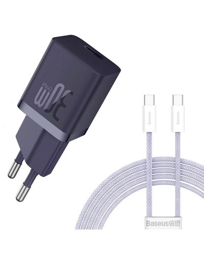Купити МЗП Baseus GaN5 Fast Charger (mini) 30W (1USB-C) + кабель Type-C to Type-C (P10110902)