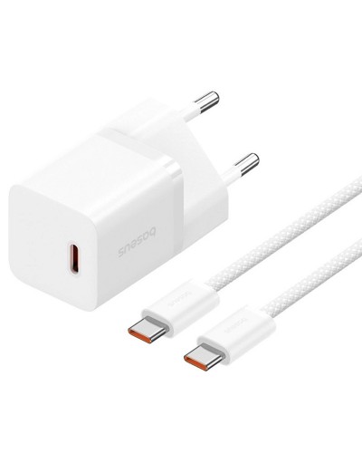 Купити МЗП Baseus GaN5 Fast Charger (mini) 30W (1USB-C) + кабель Type-C to Type-C (P10110902)