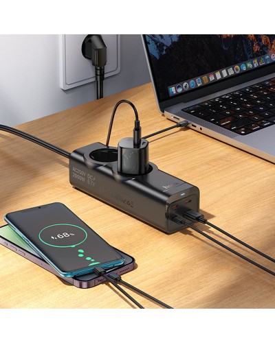 Купити Подовжувач Hoco NS10 Wisdom 2-position PD67W (1USB-A/3C/2Socket) (2m)