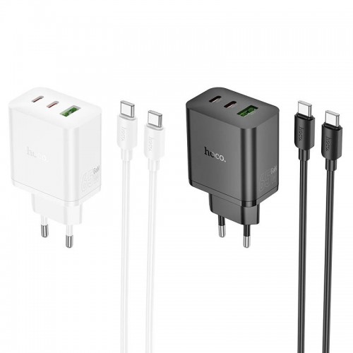 Купить СЗУ Hoco N51 Scenery PD65W (1USB-A/2C) + кабель Type-C to Type-C Купить СЗУ Hoco N51 Scenery PD65W (1USB-A/2C) + кабель Type-C to Type-C