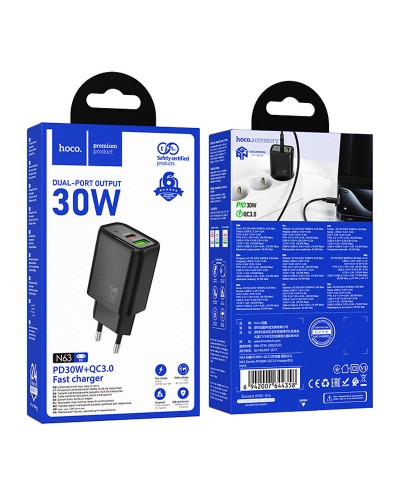 Купити МЗП Hoco N63 Gentle PD30W+QC3.0 (1USB-A/1C)