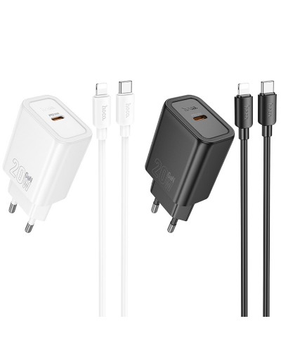 Купити МЗП Hoco N60 Gentle PD20W (1USB-C) + кабель Type-C to Lightning