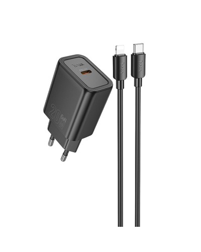 Купити МЗП Hoco N60 Gentle PD20W (1USB-C) + кабель Type-C to Lightning