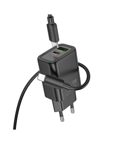 Купити МЗП Hoco N61 Gentle PD20W+QC3.0 (1USB-A/1C) + кабель Type-C to Lightning