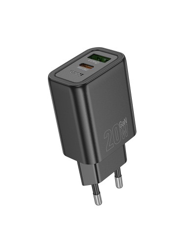 Купити МЗП Hoco N61 Gentle PD20W+QC3.0 (1USB-A/1C) + кабель Type-C to Lightning