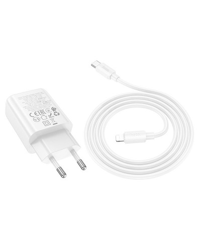 Купити МЗП Hoco N61 Gentle PD20W+QC3.0 (1USB-A/1C) + кабель Type-C to Lightning