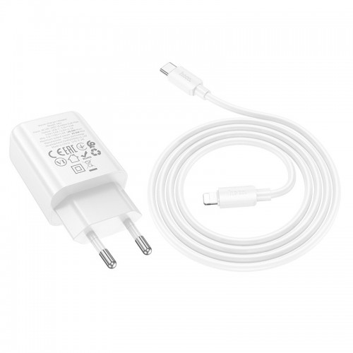 Купить СЗУ Hoco N62 Gentle PD30W (1USB-C) + кабель Type-C to Lightning Купить СЗУ Hoco N62 Gentle PD30W (1USB-C) + кабель Type-C to Lightning