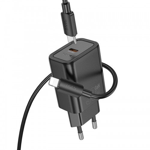 Купить СЗУ Hoco N62 Gentle PD30W (1USB-C) + кабель Type-C to Lightning Купить СЗУ Hoco N62 Gentle PD30W (1USB-C) + кабель Type-C to Lightning