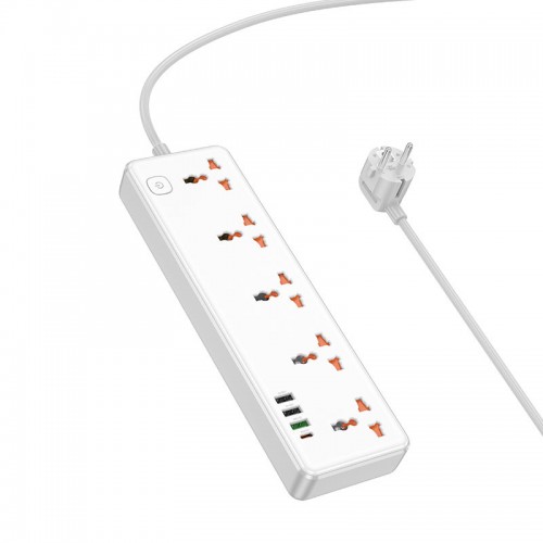 Купить Удлинитель Hoco AC14A Rico PD30W (3USB-A/1C/5xSocket) (1.5m)