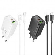 МЗП Hoco N63 Gentle PD30W+QC3.0 (1USB-A/1C) + кабель Type-C to Lightning