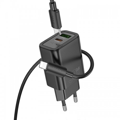 Купить СЗУ Hoco N63 Gentle PD30W+QC3.0 (1USB-A/1C) + кабель Type-C to Lightning Купить СЗУ Hoco N63 Gentle PD30W+QC3.0 (1USB-A/1C) + кабель Type-C to Lightning