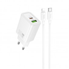 МЗП Hoco N63 Gentle PD30W+QC3.0 (1USB-A/1C) + кабель Type-C to Lightning