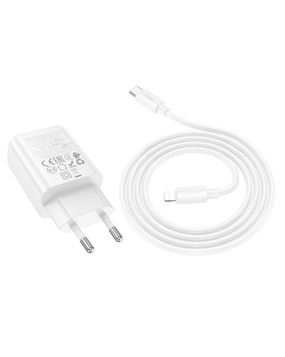 Купити МЗП Hoco N63 Gentle PD30W+QC3.0 (1USB-A/1C) + кабель Type-C to Lightning