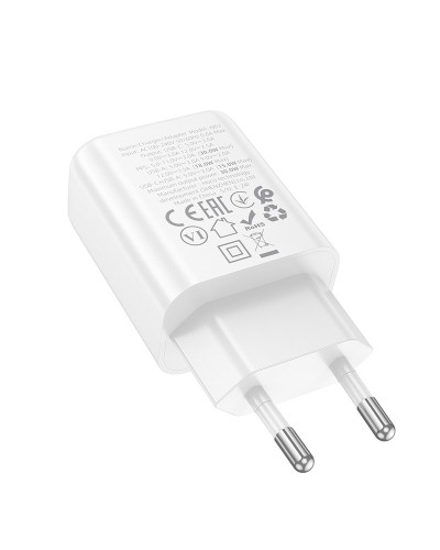 Купити МЗП Hoco N63 Gentle PD30W+QC3.0 (1USB-A/1C) + кабель Type-C to Lightning