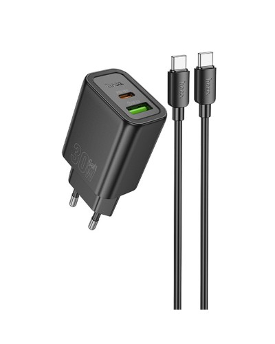 Купити МЗП Hoco N63 Gentle PD30W+QC3.0 (1USB-A/1C) + кабель Type-C to Type-C