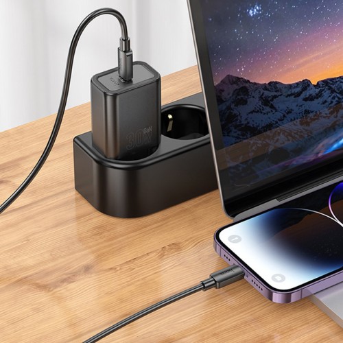 Купить СЗУ Hoco N62 Gentle PD30W (1USB-C) + кабель Type-C to Type-C Купить СЗУ Hoco N62 Gentle PD30W (1USB-C) + кабель Type-C to Type-C