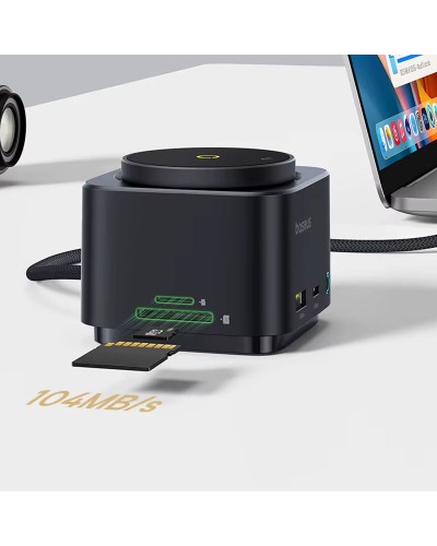 Купити БЗП+HUB Baseus MagPro Series II 7-in-1 (USB-C to HDMI 4K 60Hz+2USB-А+2C+1SD/TF) (B000729001)