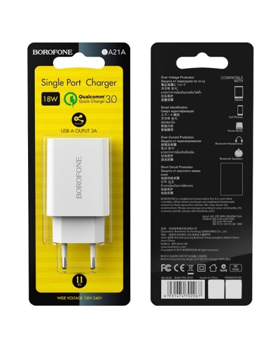 Купити МЗП Borofone BA21A Long journey QC3.0 3A (1USB-A)
