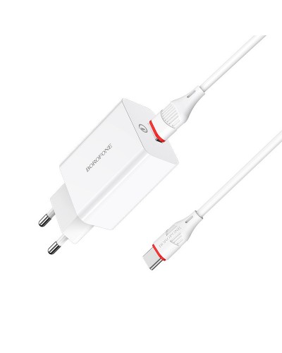Купити МЗП Borofone BA21A Long journey QC3.0 3A (1USB-A) + кабель USB to Type-C