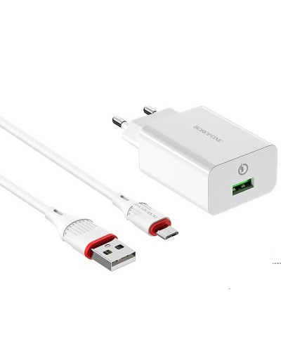 Купити МЗП Borofone BA21A Long journey QC3.0 3A (1USB-A) + кабель USB to MicroUSB