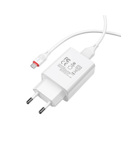 Купити МЗП Borofone BA21A Long journey QC3.0 3A (1USB-A) + кабель USB to MicroUSB