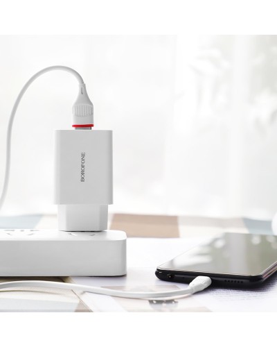 Купити МЗП Borofone BA21A Long journey QC3.0 3A (1USB-A) + кабель USB to MicroUSB