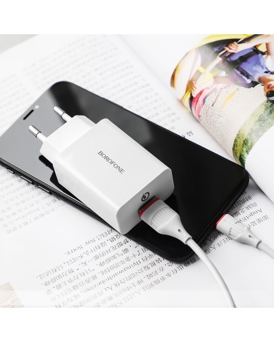 Купити МЗП Borofone BA21A Long journey QC3.0 3A (1USB-A) + кабель USB to MicroUSB