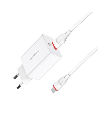 Купити МЗП Borofone BA21A Long journey QC3.0 3A (1USB-A) + кабель USB to MicroUSB