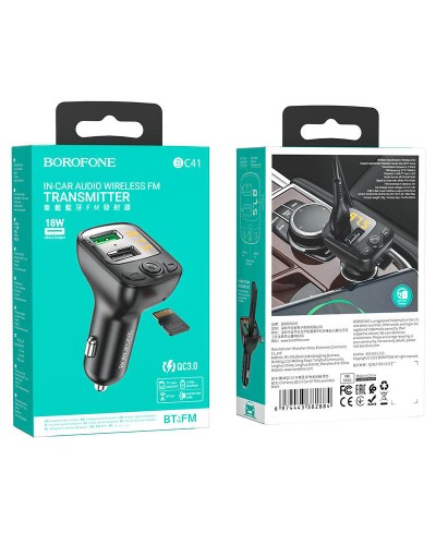 Купити АЗП FM модулятор Borofone BC41 Eminency QC3.0 (2USB-A)
