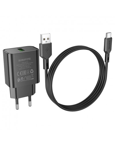 Купити МЗП Borofone BA72A Spring QC3.0 (1USB-A) + кабель USB to Type-C