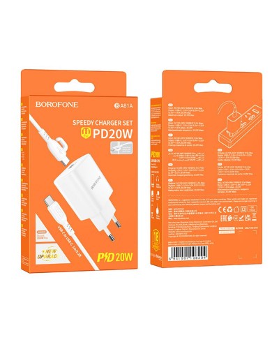 Купити МЗП Borofone BA81A PD20W (1USB-C) + кабель Type-C to Type-C