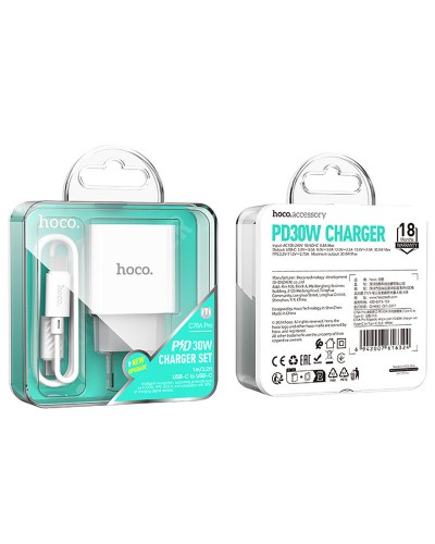 Купити Уцінка МЗП Hoco C76A Pro Majestic PD30W (1USB-C) + кабель Type-C to Type-C