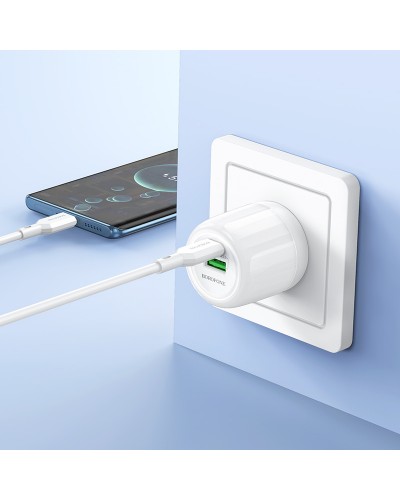 Купити МЗП Borofone BA93A Lustrous PD20W+QC3.0 (1USB-A/1C) + кабель Type-C to Type-C