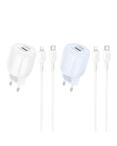 Купити МЗП Borofone BA94A Lustrous PD30W+QC3.0 (1USB-A/1C) + кабель Type-C to Lightning