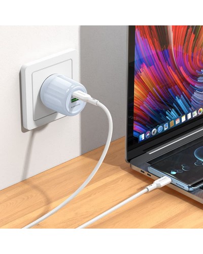 Купити МЗП Borofone BA94A Lustrous PD30W+QC3.0 (1USB-A/1C) + кабель Type-C to Lightning