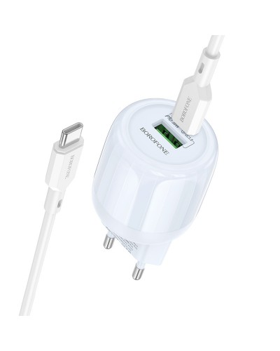 Купити МЗП Borofone BA94A Lustrous PD30W+QC3.0 (1USB-A/1C) + кабель Type-C to Type-C