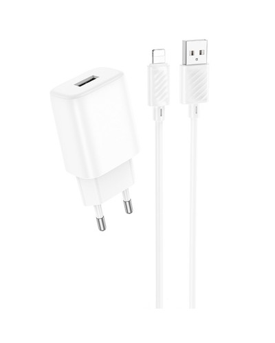 Купити МЗП Hoco C134A Solid 12W (1USB-A) + кабель USB to Lightning
