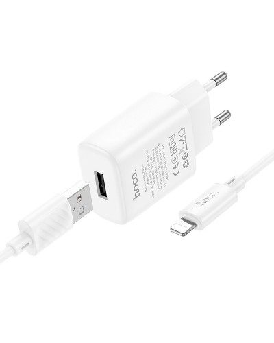 Купити МЗП Hoco C134A Solid 12W (1USB-A) + кабель USB to Lightning