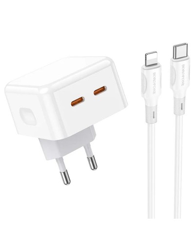 Купити МЗП Borofone BA76A Source PD35W (2USB-З) + кабель Type-C to Lightning