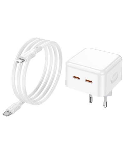 Купити МЗП Borofone BA76A Source PD35W (2USB-З) + кабель Type-C to Lightning