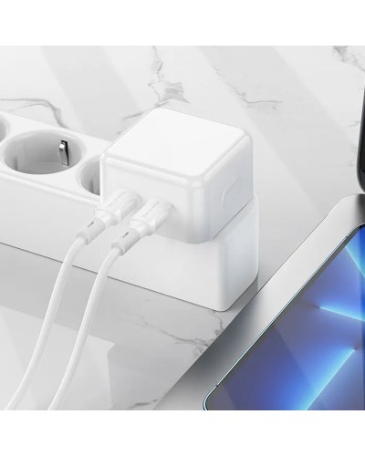 Купити МЗП Borofone BA76A Source PD35W (2USB-З) + кабель Type-C to Lightning