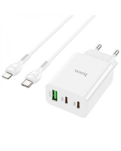 Купити МЗП Hoco C99A PD20W+QC3.0 (1USB/2Type-C/3A) + Type-C to Lightning