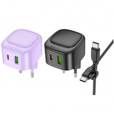 МЗП Borofone BAS22A Fortune PD20W+QC3.0 (1USB-A/1C) + кабель Type-C to Type-C